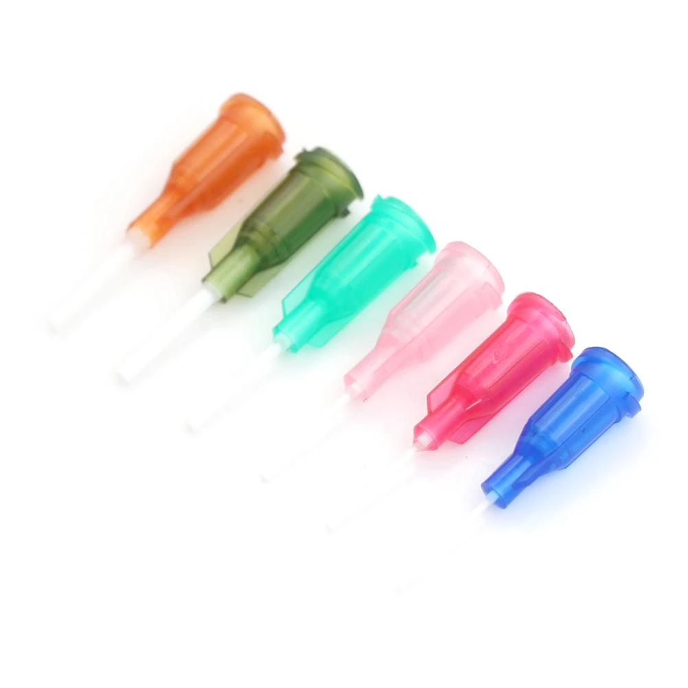 Blunt Dispensing Syringe Flexible Tip 14-25Ga For Glue Dispenser 6pcs 6colors DIY Plastic Mixed Needle Tips | Обустройство дома