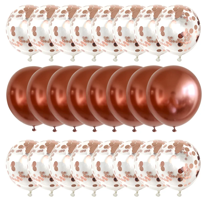 20 штук розовые и золотые воздушные шары набор конфетти хром клипсы для воздушных