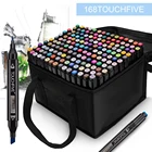 Маркеры TouchFive, 306080168 цветов, двойная головка для граффити, масляные спиртовые скетч-маркеры, фломастеры для рисования товары для рукоделия
