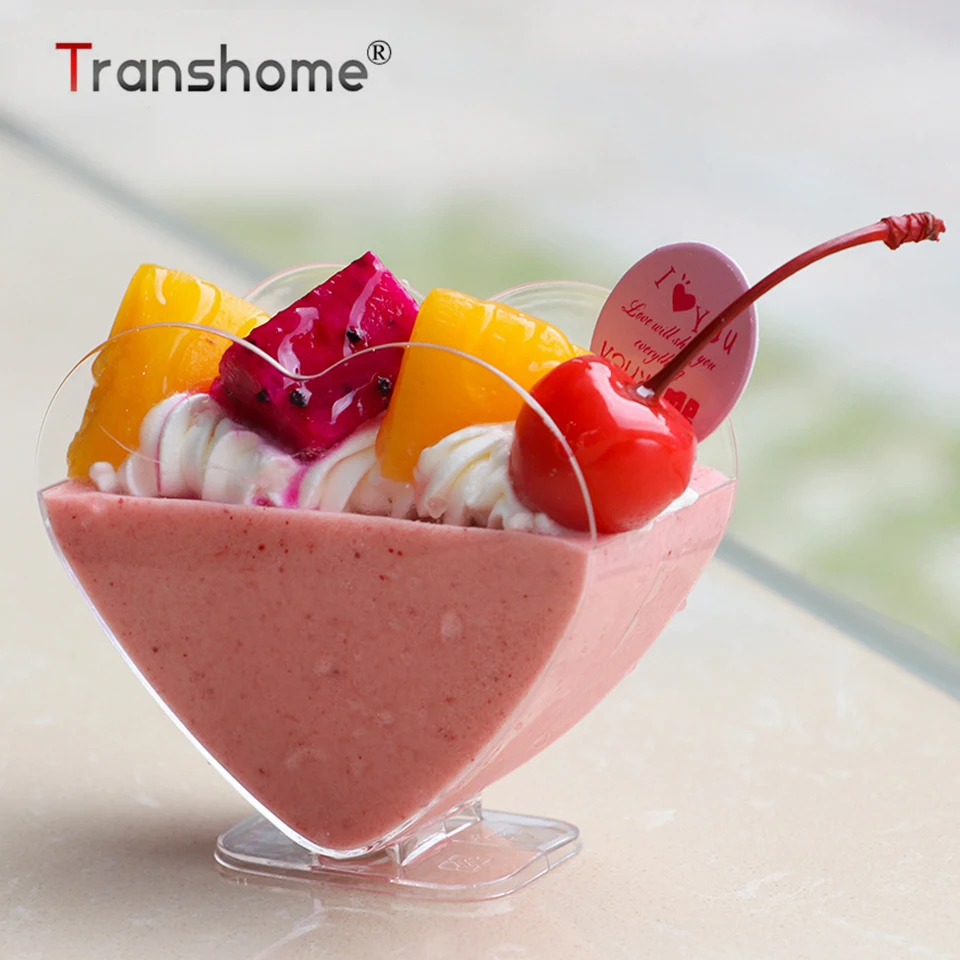 Transhome в форме сердца чашки для муссов и десертов 10 шт. Пудинг Желе стакан Тирамису