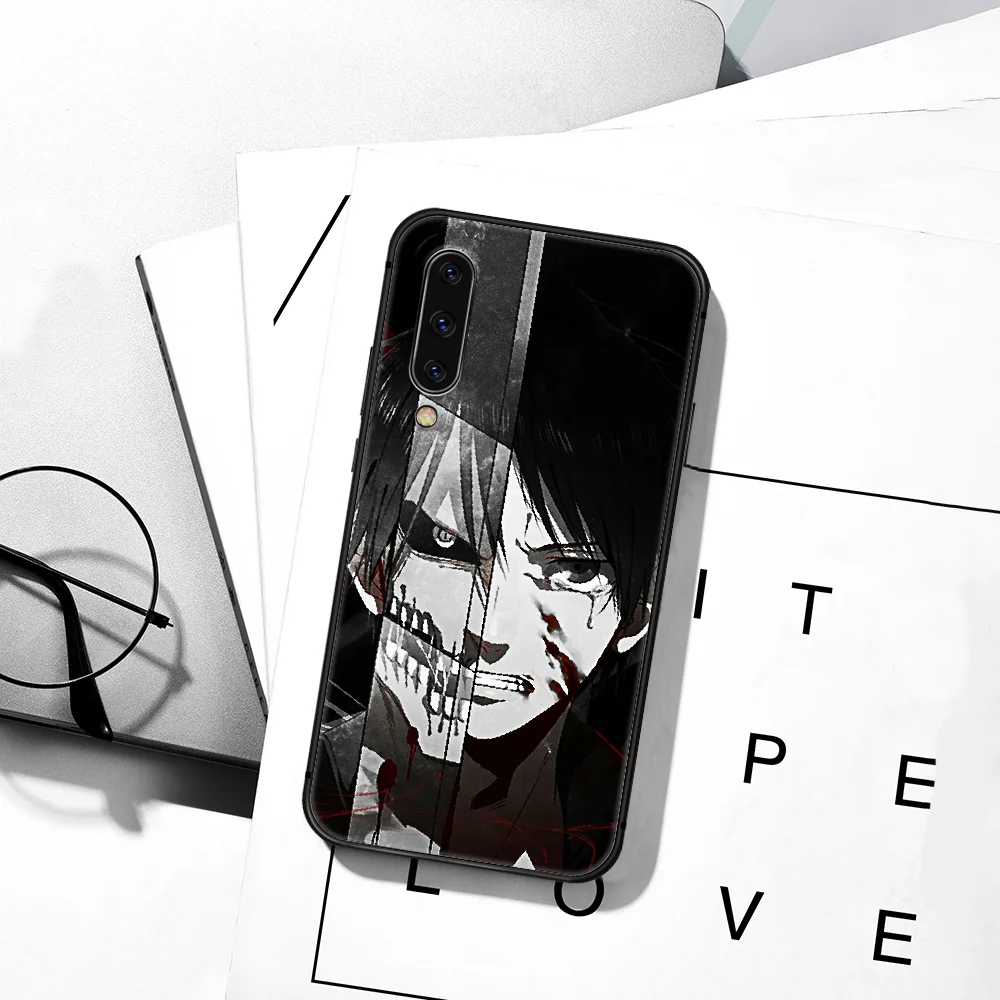 

Japanese Anime Attack On Titan Phone Case For Samsung Galaxy A7 9 8 10 20 20e 21 S 30 30S 31 41 50 50S 51 70 71 91 black Funda