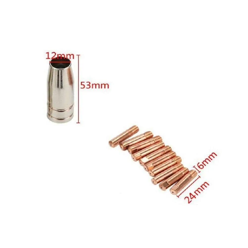 

15AK Welding Torch Nozzle MB15 0.6/0.8/1.0mm Contact Tips Welding Torch Nozzle 11pcs MIG Welding Connector Holder