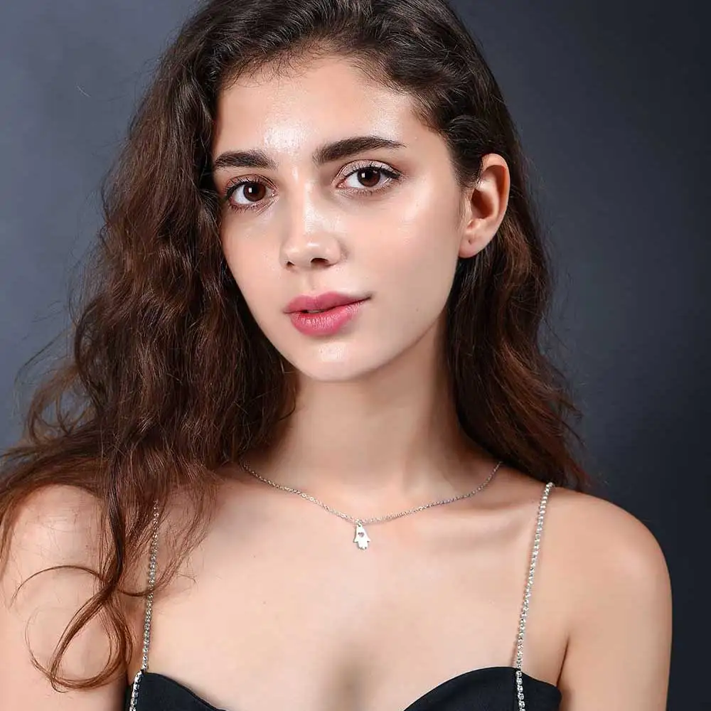 ААААА качество 100% нержавеющая сталь Хамса ручной Шарм ожерелье для женщин