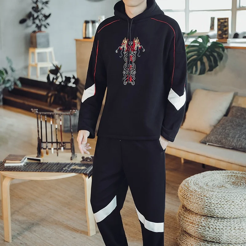 Комплект спортивный мужской из двух предметов льняная рубашка и брюки модная