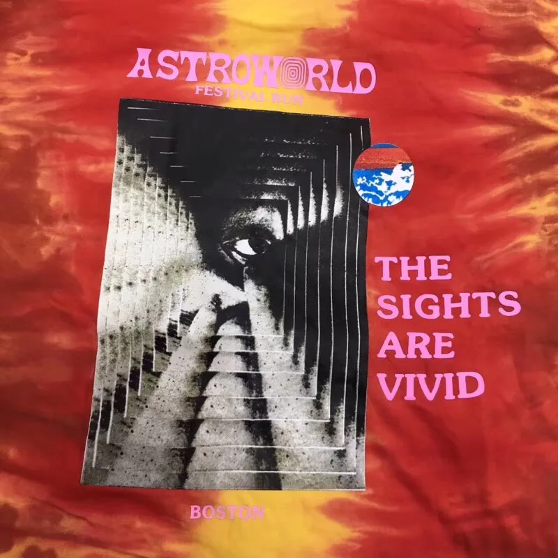 

Scott Festival Travis Run Tie Dye Astroworld Tee Men Women Summer Style 2019 TRAVIS SCOTT t-shirts