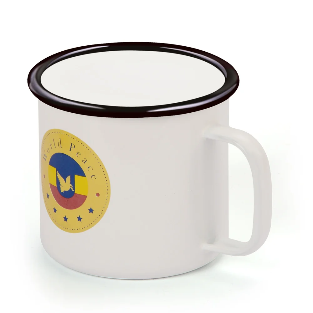 Классическая уплотненная эмалированная чашка из нержавеющей стали в стиле ретро