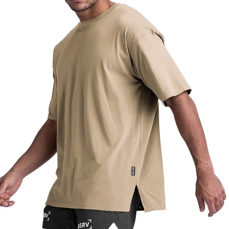 

Short-sleeved T-shirt Men's Summer Tide Brand Loose Half-sleeved T-shirt Round Neck High Street Solid Color Drop Shoulder Short