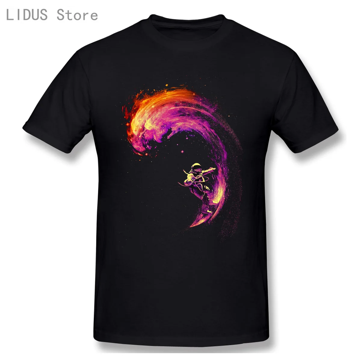 

Space Surfing Active Short Sleeve Casual T-shirt Men Fashion O-neck 100% Cotton TShirts Tee Top