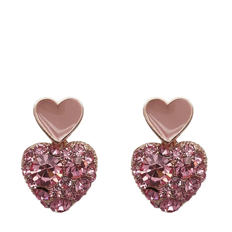 

Fashion All-match Girl Heart Love Pink Heart-shaped Women's Romantic Earrings Simple Women's Earrings Earrings Wholesale
