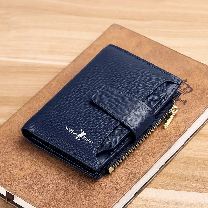 Маленький женский кошелек из натуральной кожи WILLIAMPOLO с застежкой на молнии