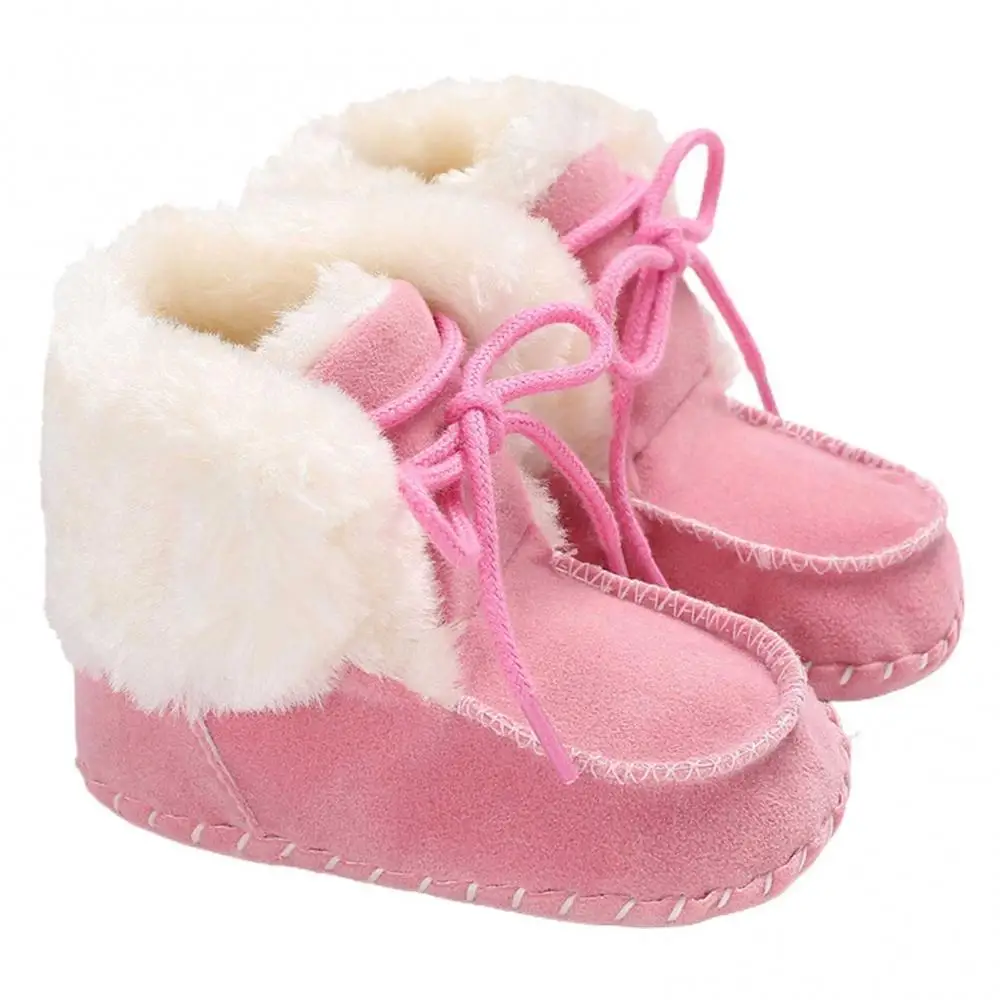 

Winter Baby Boys Girls Bow-knot Warm Toddler Shoes Plush Non-slip Newborn Boots
