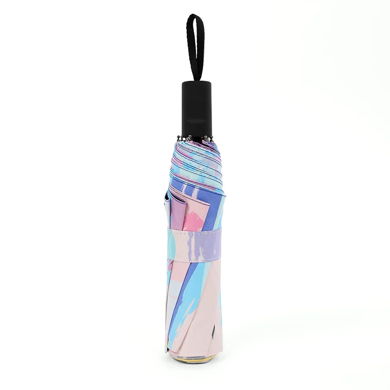 

Automatic Oil Umbrella Women Sun Umbrella Rain Black Coating Anti-uv Female 3-fold Creative Gift paraguas