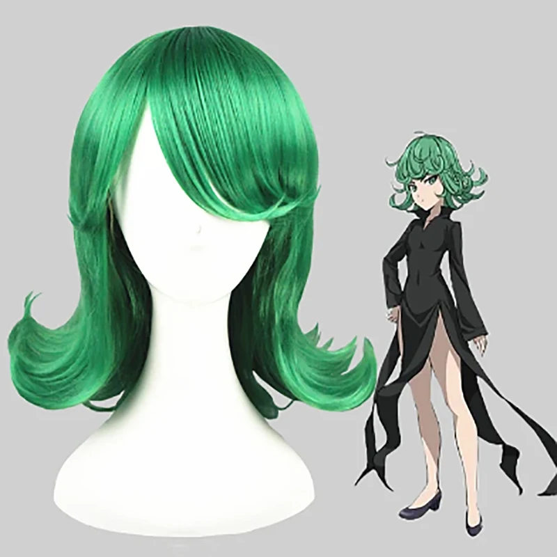 

HAIRJOY Synthetic Hair with Bangs Short Curly Green Cosplay Wig