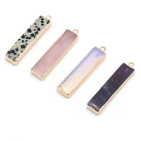 natural stone quartzs pendants rectangle opal amethysts pendulum pendant for jewelry making diy necklace earring crafts