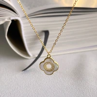 clover pendant necklace fine jewelry 925 sterling silver necklace for woman simple choker chain joyas de plata 925 mujer collier