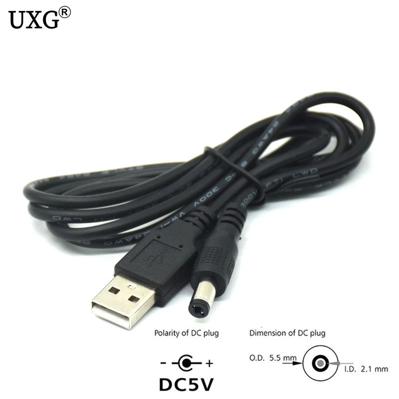USB разъем питания постоянного тока преобразует в 5 5*2 1 мм/постоянный ток 5x2 мм