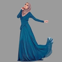 formal turkish women clothing evening gown 2020 long sleeves floor length islamic kaftans muslim evening dress