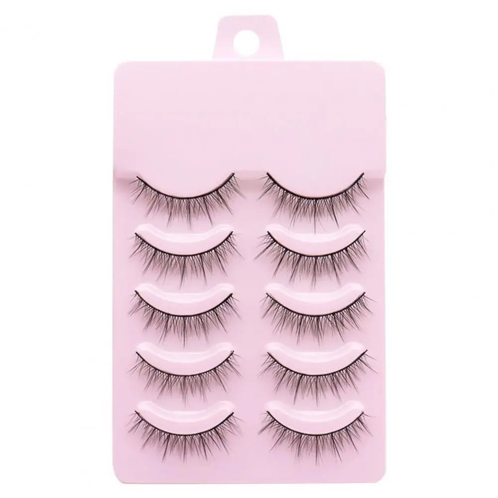 

5Pairs False Eyelashes Natural Stylish Eyeliner Effect Cross Makeup Extensions Eye Lashes for Daily Life