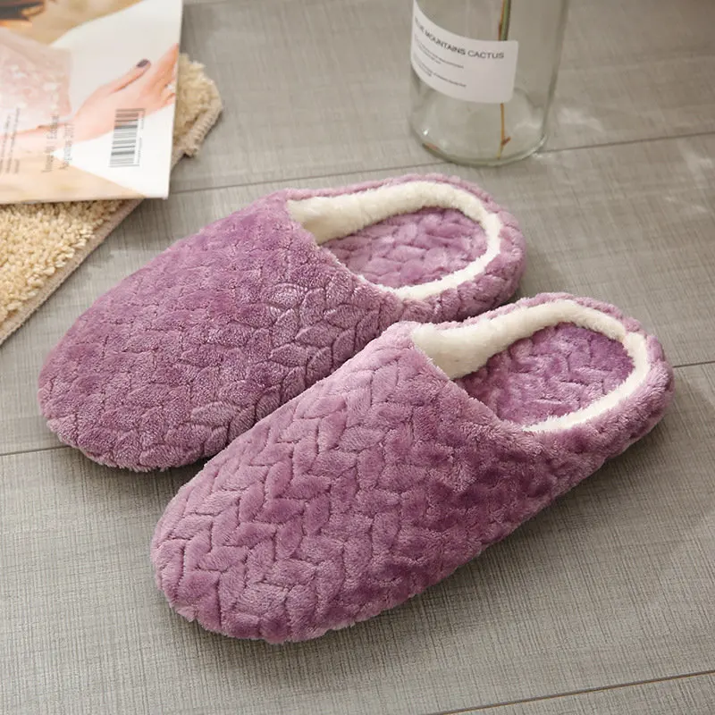

Women Indoor Slippers Warm Plush Lovers Home Slipper Anti Slip Autumn Winter Shoes Woman House Floor Soft Slient Slides SH072701