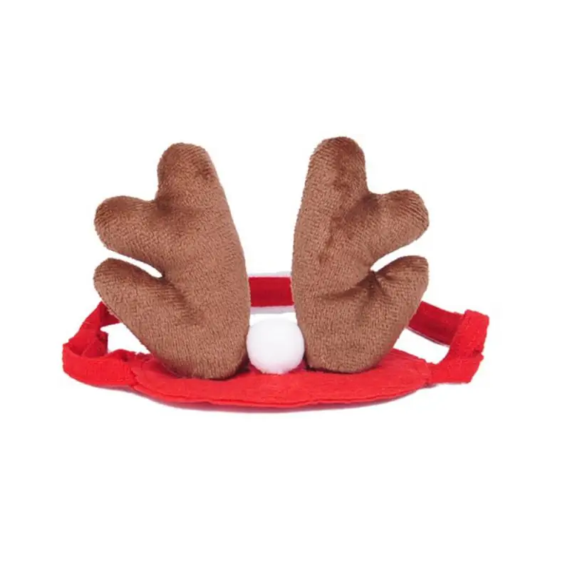 Deer Head Hoop Рождественская Одежда для питомцев, собак, кошек, Санты, красный шарф, шапка, накидка, повязка на голову для питомцев, зимняя одежда для рождественской вечеринки, Новогодняя одежда, костюм для костюмированной вечеринки - Цвет: Deer Head Hoop