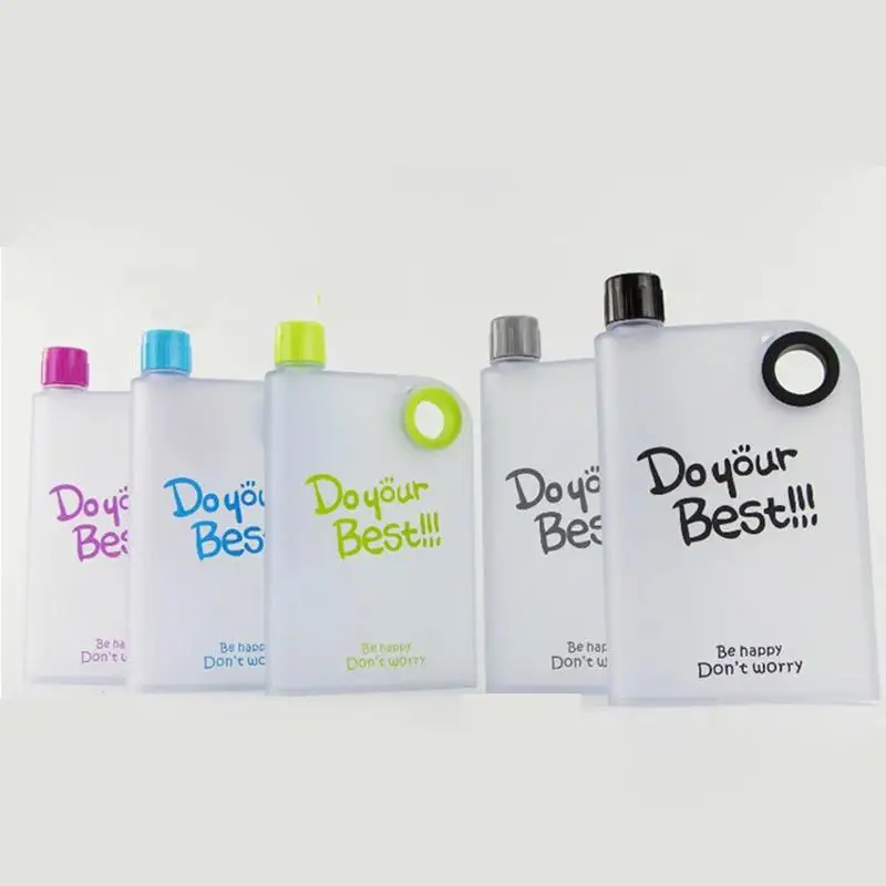 

380ml Creative High Grade Plastic Portable Handy Cup Book Shape Flat Sports Kettle