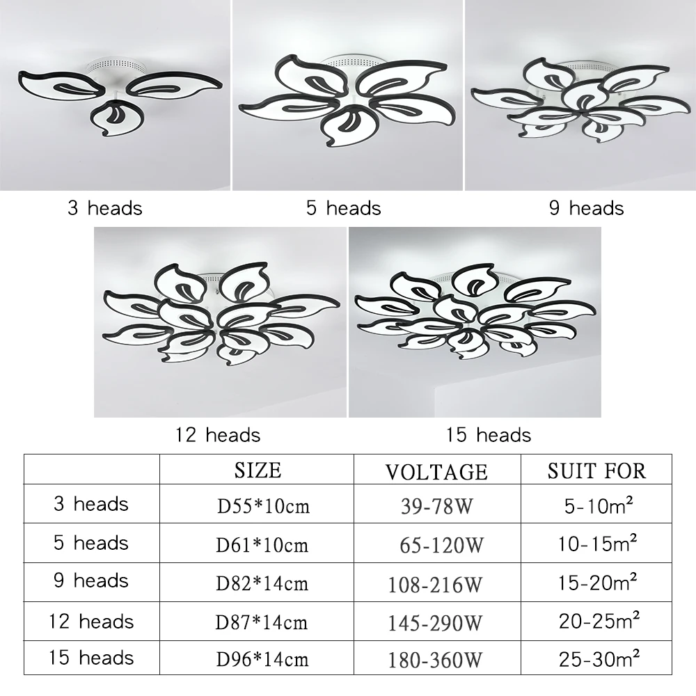 

IRALAN LEDs Modern Chandelier for hall Living Room Bedroom kitchern deco lustres design black&white big Light fixture 0009