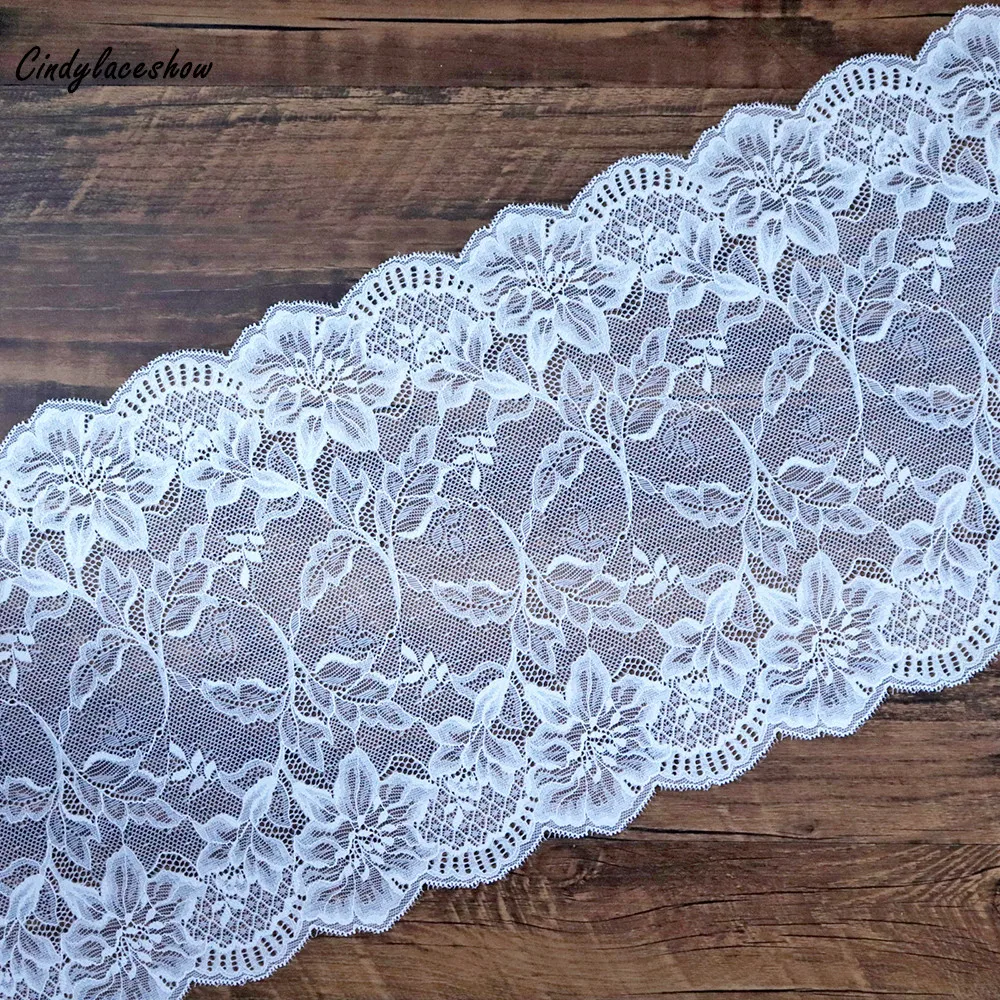 

2yds 25cm Wide Nylon Elastic Lace Fabric Stretch Lace Trims Ribbon Garment Clothing Accessories Garters Bra Sewing Lace Fabrics