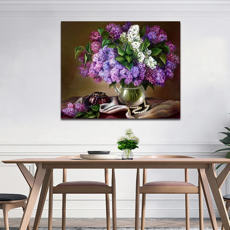 DIY картинки для раскраски по номерам с вазой Картина Рисунок Рельеф Живопись в