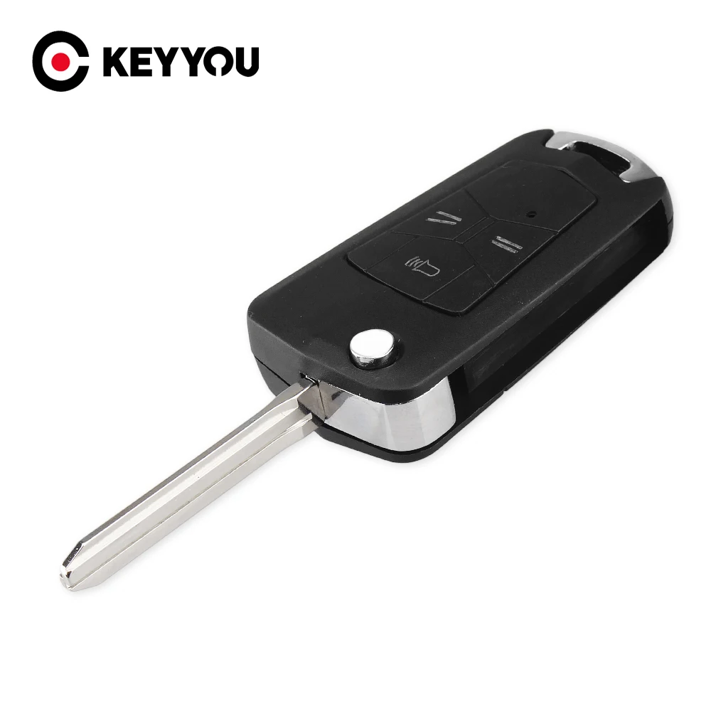 KEYYOU новый раскладной чехол для ключей с дистанционным управлением Toyota Hilux Rav4 Corolla