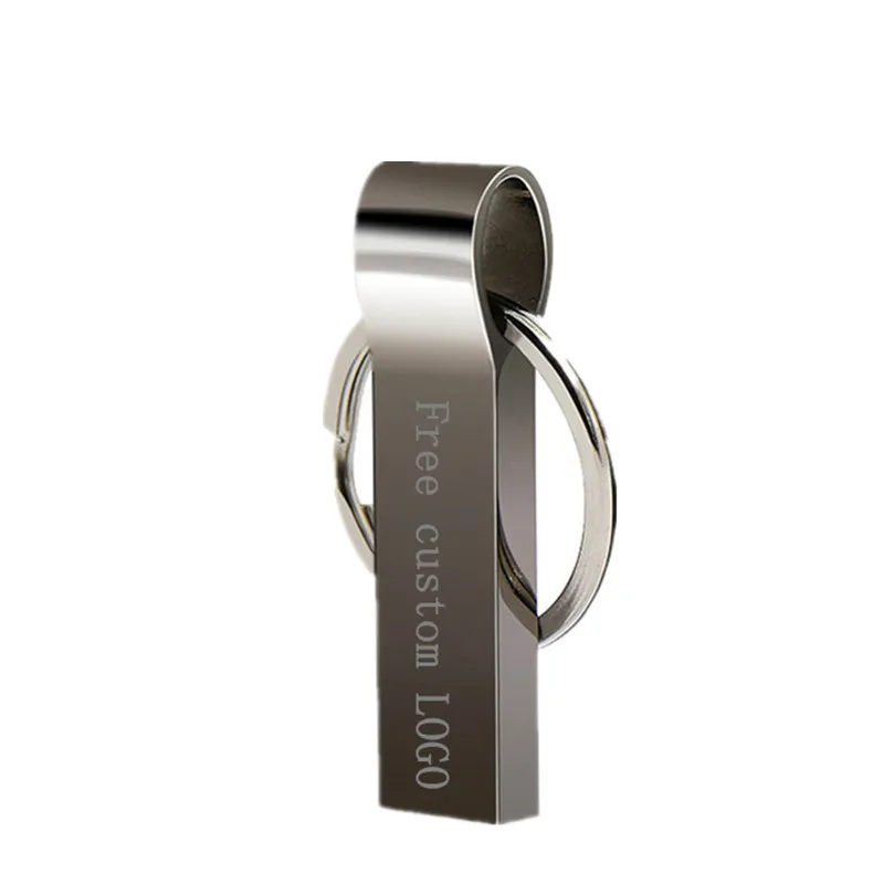 Dark gray KRY usb flash drive 2.0 64GB 32GB 16GB 8GB 4GB pen USB2.0 drive waterproof portable key metal memory stick storage thumb U disk - Color: Dark gray