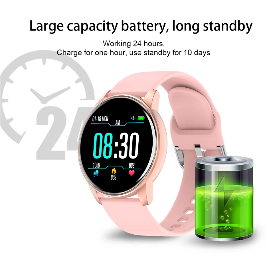 

LIGE Fashion Sports Smart Watch Women Men Fitness tracker Heart rate monitor Blood pressure function smartwatch man For iPhone