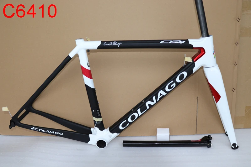 C649 Colnago C64 углеродная рама для T1100 углеродистая рама для дорожного велосипеда глянцевое покрытие черного и красного цвета с белым наклейка