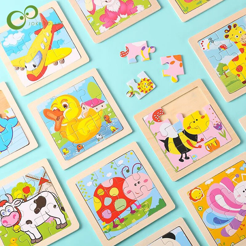 4 шт./лот детская игрушка деревянный пазл Деревянный 3D головоломки для детей