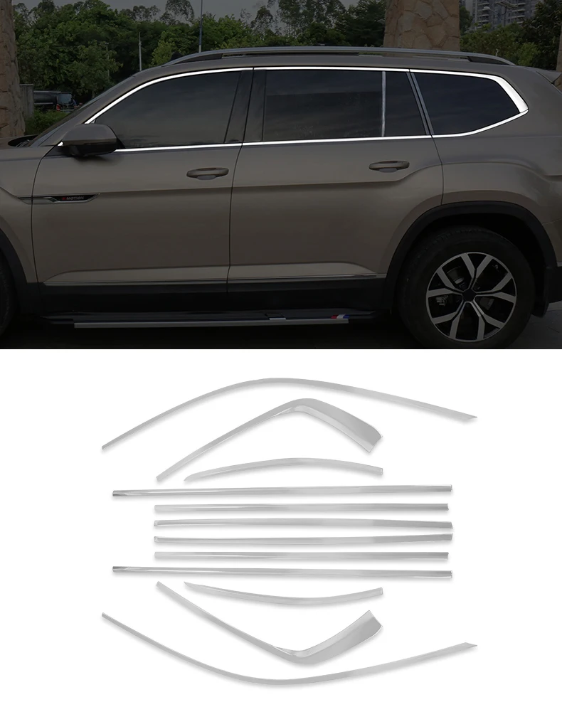 Lsrtw2017 для Volkswagen Atlas Teramont Vw окна автомобиля хром планки аксессуары для интерьера Молдинги