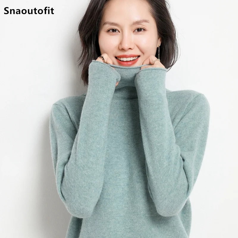 Женский вязаный свитер из чистой шерсти новинка осень/зима 22 женский модный