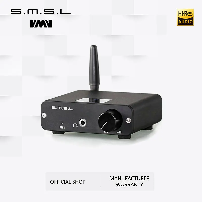 SMSL B1 Hi-Fi стерео аудио Bluetooth DAC приемник NFC оптический коаксиальный DAC цифровой аудио декодер 24 часа Время воспроизведения черный