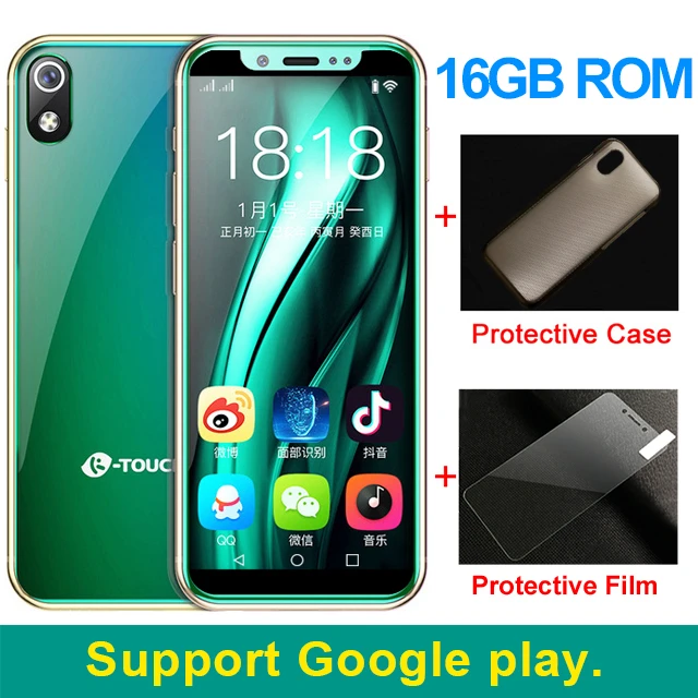 Зеленый K-TOUCH маленький мини-смартфон 3,5 дюймов android 8,1 четырехъядерный мобильный телефон Две сим-карты разблокированный маленький телефон сенсорные сотовые телефоны - Цвет: Зеленый