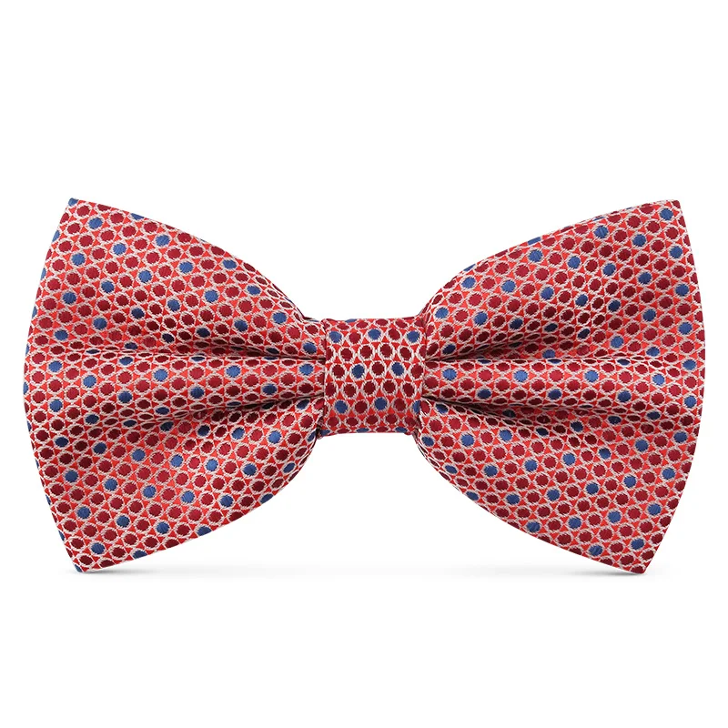 Новинка 2019 модный мужской галстук бабочка двойная ткань красный синий в горошек