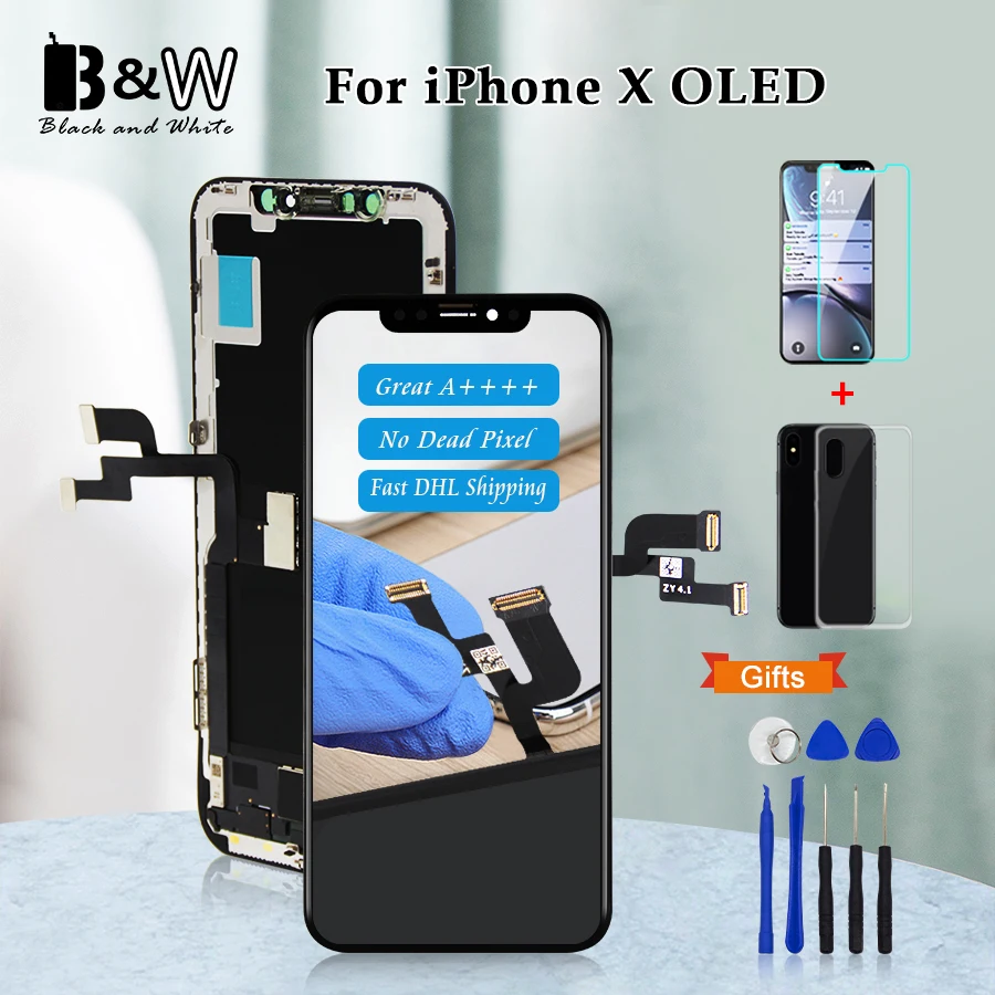 OLED/TFT дисплей для iPhone X экран с высоким качеством 3D сенсорный дигитайзер в сборе +