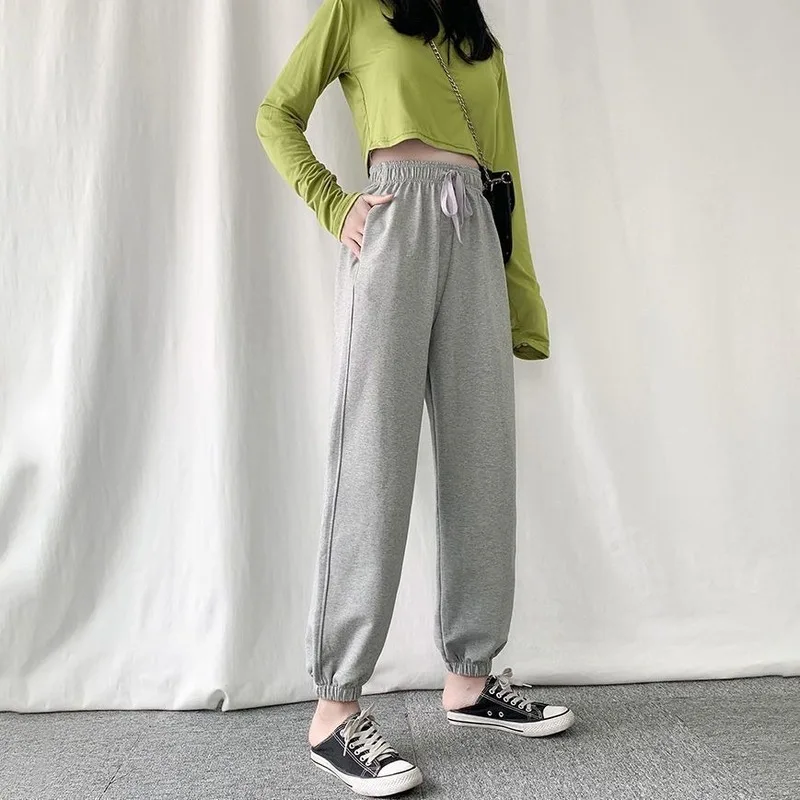 

Женские спортивные брюки в стиле Харадзюку, женские брюки большого размера с высокой талией, модные женские брюки в Корейском стиле, повсед...