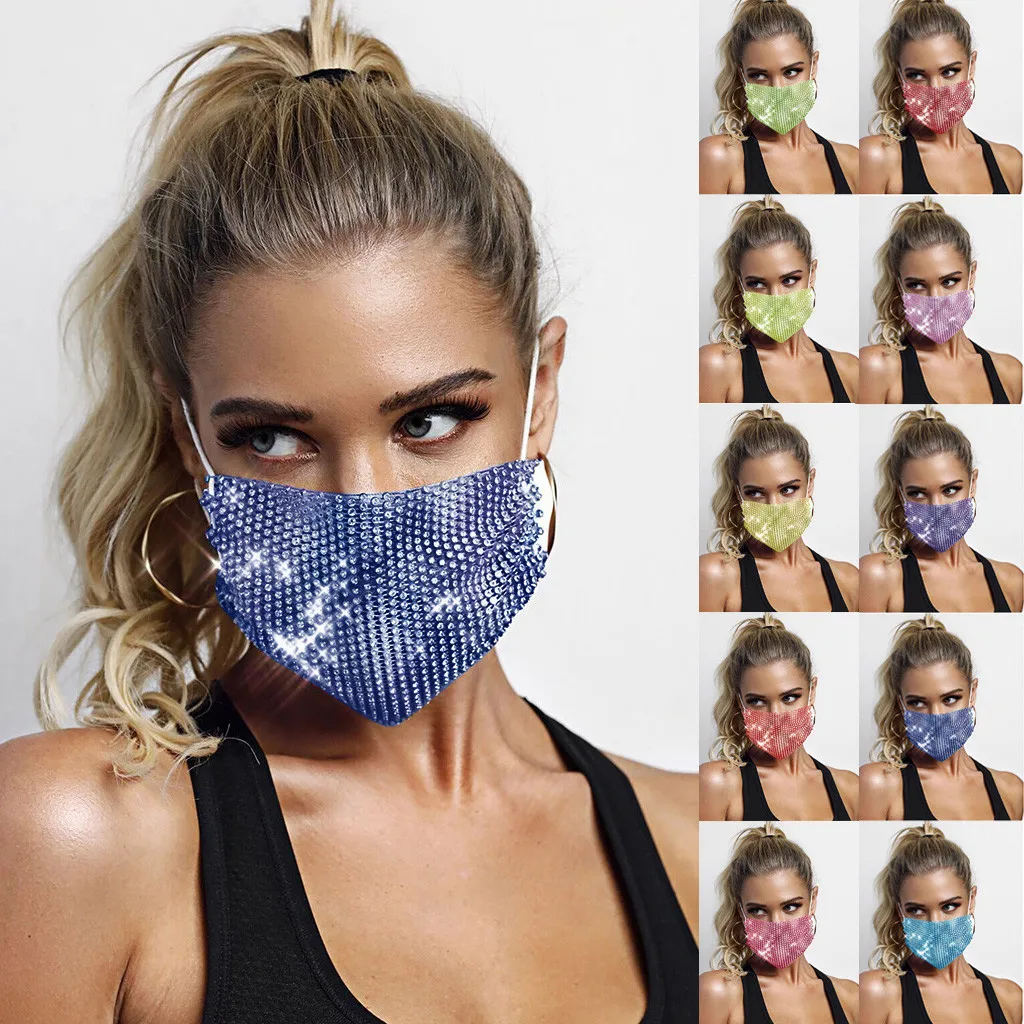 Маска для лица модная многоцветная Алмазная многоразовая маска носа и рта