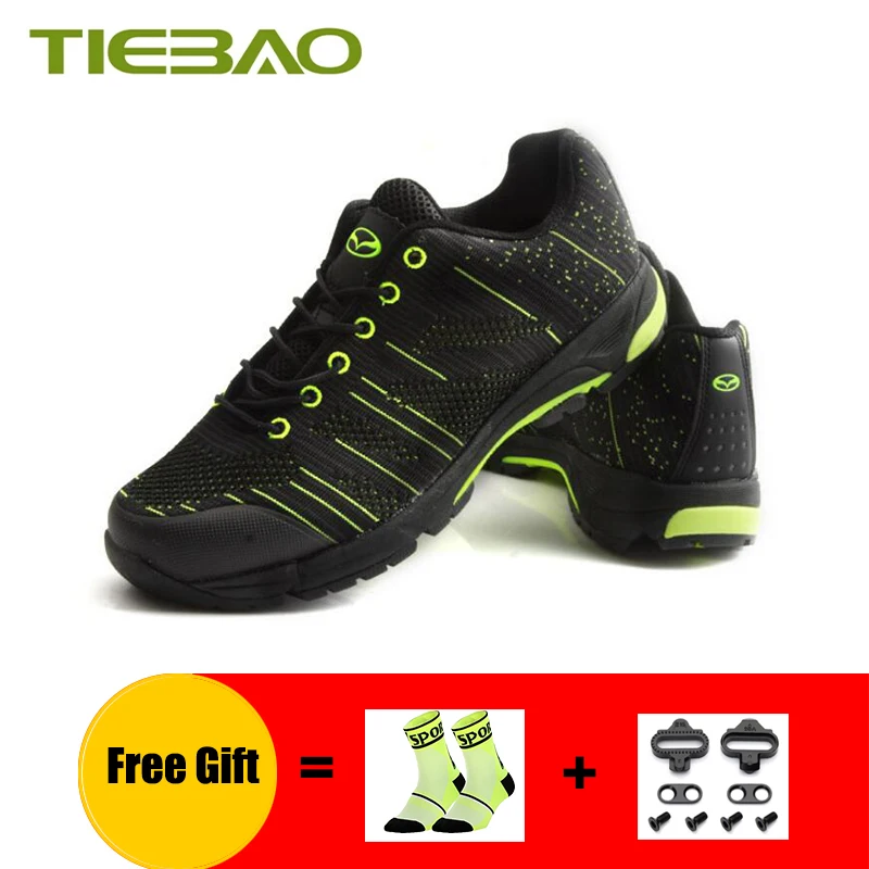 TIEBAO sapatilha ciclismo mtb Мужская обувь для отдыха и велоспорта самофиксирующиеся дышащие кроссовки для езды на велосипеде тканая обувь для велосипеда - Цвет: Cleats with 1814 G