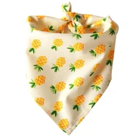 dog scarf bandanas dog accessories fruit print pineapple banana pear pattern cotton plaid dog bib washable