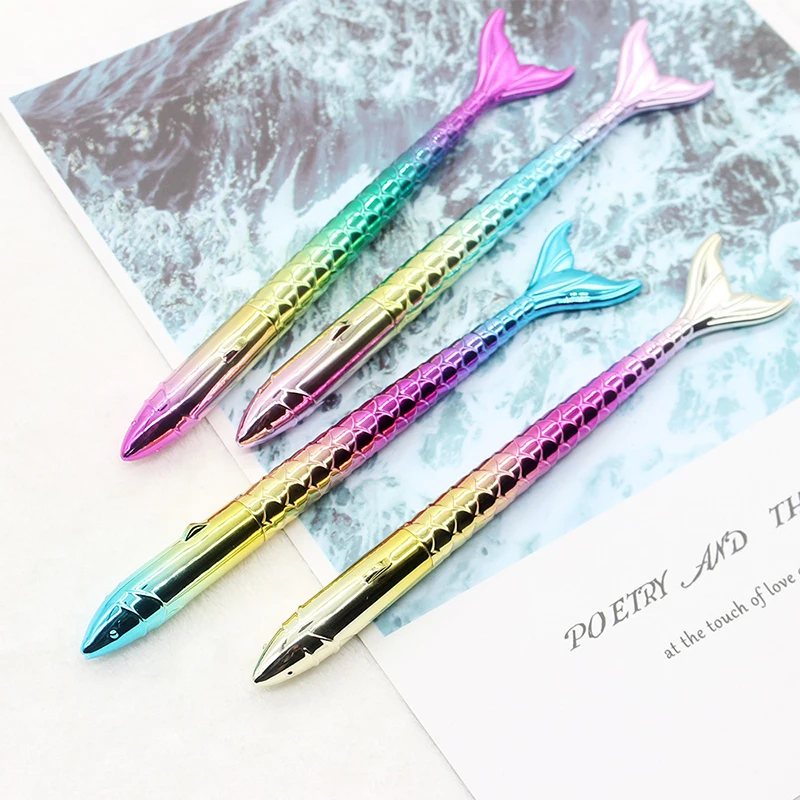 

1pcs 0.5mm Mermaid Tail Design Gel Pens Black Ink Neutral Pens Kawaii Stationery Kids Praise Gifts School Office Signature Pen