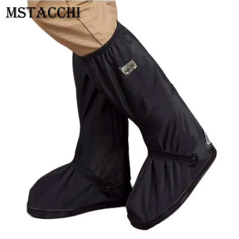 MStacchi мужские многоразовые галоши для защиты от дождя Водонепроницаемая спортивная обувь мужские непромокаемые сапоги до середины икры мотоциклетная водонепроницаемая обувь