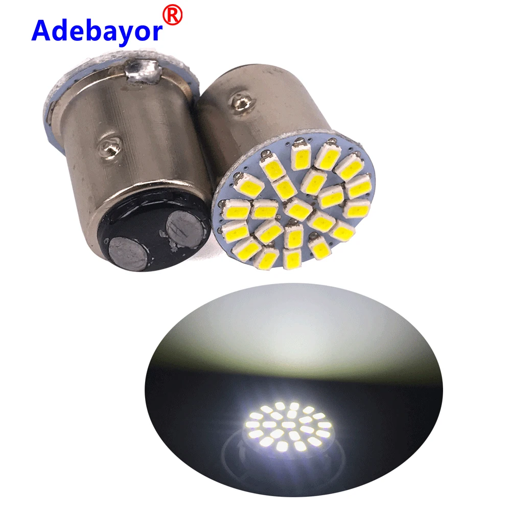 Автомобильная светодиодная лампа P21W 1157 Bay15d красно белая 12 В 22SMD|Сигнальная лампа|