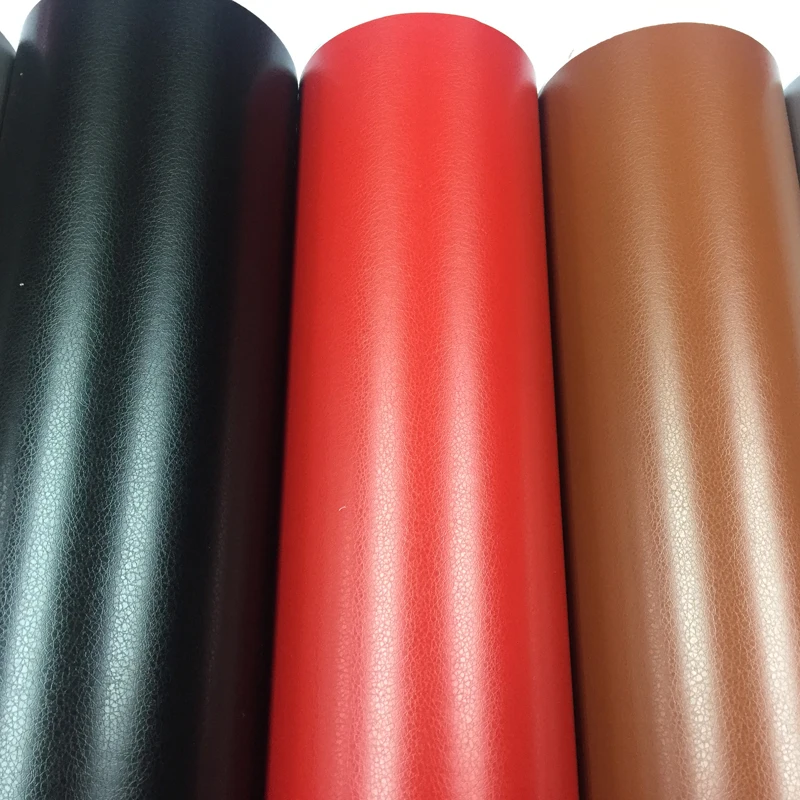 

50cm*200cm Black Brown Grey Red Silver Leather Texture PVC Vinyl Car Internal Adhesive Wraps for Dashboard Cabinet Decal Film