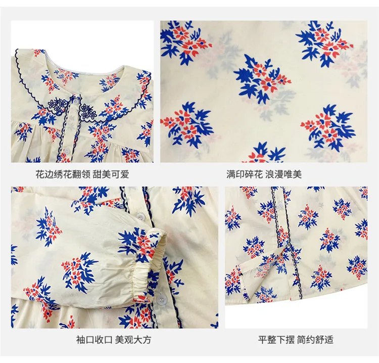 

Girl print shirt spring summer new long sleeve fashion blouse children embroidery tops teenage Cardigan shirts 4-16Y wz120