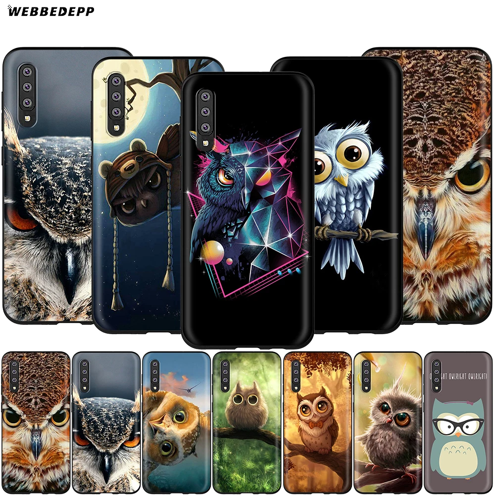 Чехол Webbedepp для Samsung Galaxy S7 S8 S9 S10 Plus Edge Note 10 8 9 A10 A20 A30 A40 A50 A60 A70 с изображением совы |