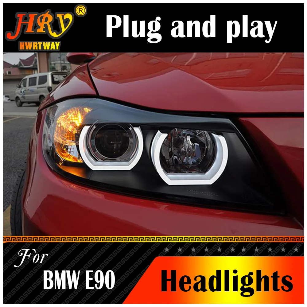 

Car Headlights For BMW E90 Headlamp 318i 320i 325i Headlight LED Angel Eyes Front light For 318 320 325 Bi Xenon Lens HID